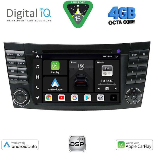 Digital IQ Car Audio System for Mercedes-Benz E Class / CLS Class 2003-2009 (Bluetooth/USB/WiFi/GPS/Apple CarPlay/Android Auto) with 7" Touch Screen