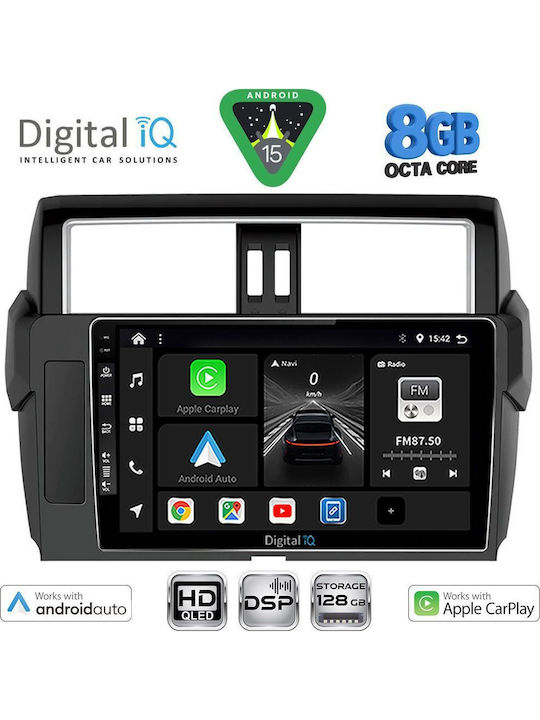 Digital IQ Auto-Audiosystem Für Toyota Prado 2014-2017 Bluetooth USB Eingebautes Wi-Fi GPS Apple CarPlay Android Auto Mit Touchscreen 10 Zoll