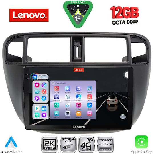 Lenovo Ηχοσύστημα Αυτοκινήτου για Honda Civic 1995-2001 με A/C (Bluetooth/USB/WiFi/GPS/Apple-Carplay/Android-Auto) με Οθόνη Αφής 9"