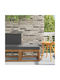 Wooden Cube Garden Stool with Cushion Natural 59x59x37cm