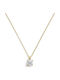 Paraxenies Solitaire Necklace Made of 9 K Gold with Zircon
