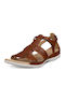 Leder Flache Sandalen für Damen Braun