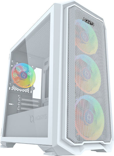 Aqirys Wezen Gaming Mini Tower Κουτί Υπολογιστή με Πλαϊνό Παράθυρο και ARGB Φωτισμό Λευκό