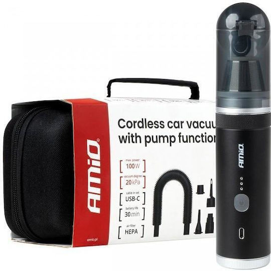 AMiO Car Handheld Vacuum for Dry Vacuuming with 100W Power Rechargeable 12V