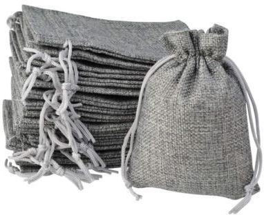 Gray Fabric Gift Pouch 9x12cm 50 Pieces