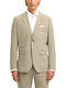 Summer Men’s Suit Jacket With Slim Fit Beige
