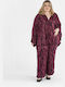 Damen Burgundisches Set mit Gummibandhose in Gerader Bein Stil Leo
