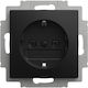 Busch-Jaeger Single Power Socket with Key Black