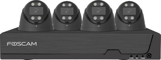Foscam Система за видеонаблюдение FNA108E-T4-2T 4 камери IP 8MP с рекордер NVR и твърд диск 2TB
