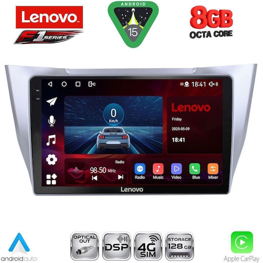 Lenovo Ηχοσύστημα Αυτοκινήτου για Lexus RX300 2003-2008 (Bluetooth/USB/WiFi/GPS/Apple-Carplay/Android-Auto) με Οθόνη Αφής 10"