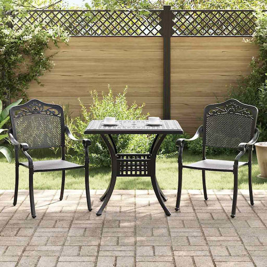 Garden & Outdoor Furniture Set for Small Balconies 3 Pieces Black