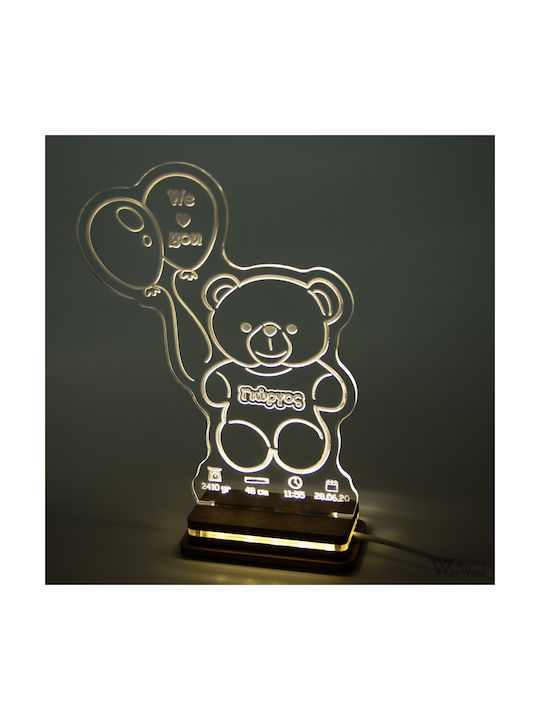 World of Wood Led Kids Decorative Lamp Multicolor 22x17cm