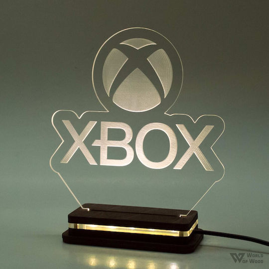 World of Wood LED Kinder Dekorative Lamp Xbox Logo Weiß 19x17cm