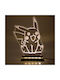 World of Wood Led Kids Decorative Lamp Pokemon - Pikachu White 20x16cm