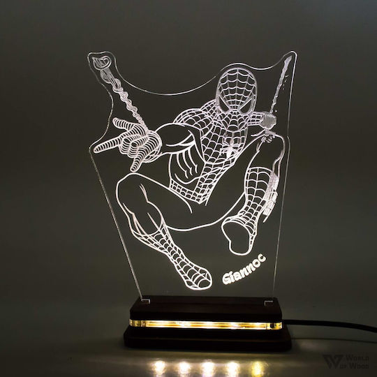 World of Wood LED Детска Декоративна Лампа Бяла 19x14cm