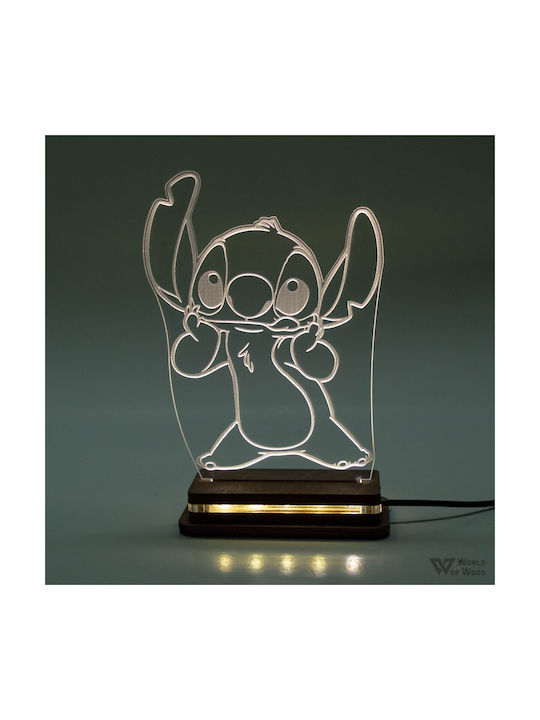 World of Wood Led Kids Decorative Lamp Stitch White 18x13cm