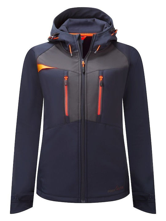 Portwest Μπουφάν Εργασίας Ανακλαστικό Softshell Navy Μπλε