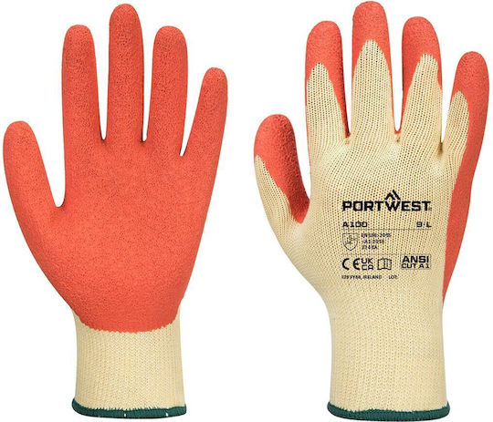 Portwest Mănuși De Lucru Portocalii Latex/Poliester 12 Bucăți