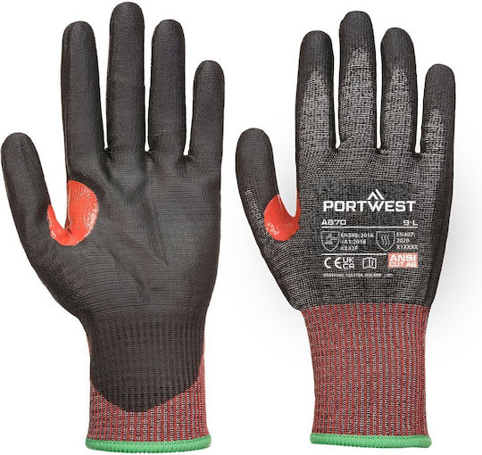 Portwest Portwest Sicherheitshandschuhe Schwarz Polyurethan 12 Stück
