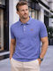 Polo Herrenbluse Kurzarm Blau