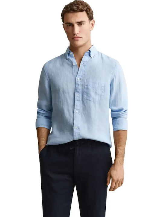 Gant Long Sleeve Linen Shirt Sky Blue
