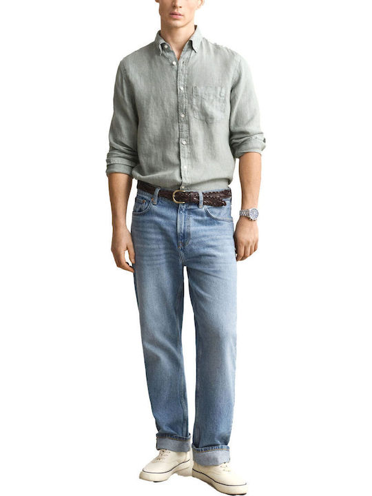 Gant Long Sleeve Linen Shirt Gray