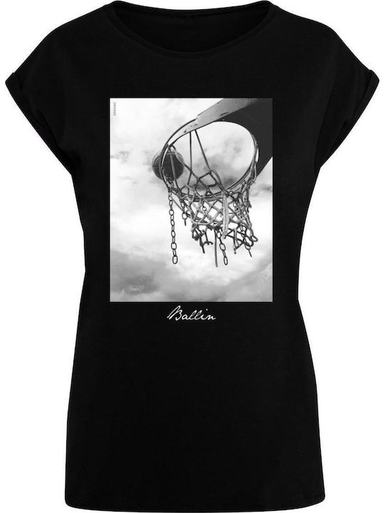 Mister Tee Ballin Damen T-Shirt Schwarz