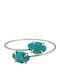 Turquoise Stone Bracelet Silver Handcuffs