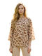 Women's Blouse Floral Brown