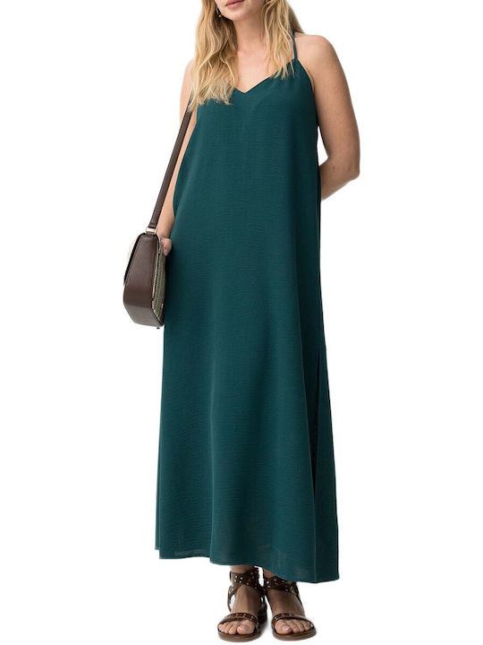 Tiffosi Summer Maxi Dress with Tearing Green