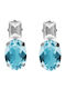 Victoria Cruz Silver Earrings with Stones