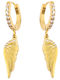 Poco Loco Dangle Earrings Made of Gold Plated Steel with Stones