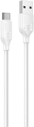 Yesido USB 2.0 Кабел USB-C Мъжки - USB-A 18W Бял 1м