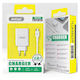 Andowl Φορτιστής με Θύρα USB-A και Καλώδιο micro USB Λευκός (Q-CD107)