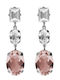 Victoria Cruz Silver Earrings with Stones