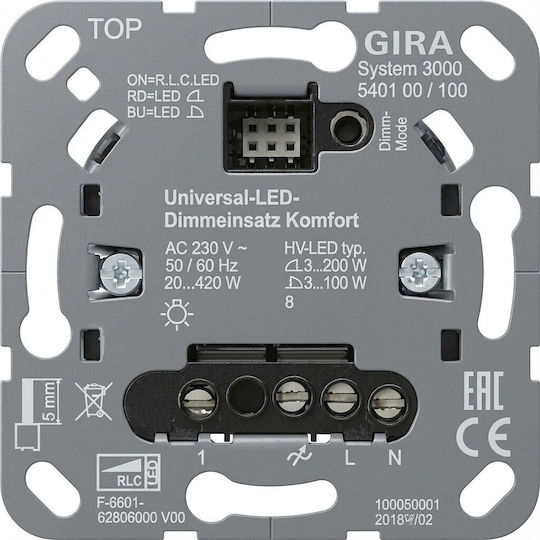 Превключвател Gira 540100 S3000 Uni-led Dimming Comfort Use