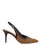 Leather Heels With High Brown Heel