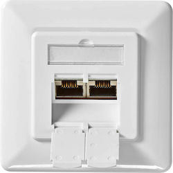Nedis Double Female Rj45 Cat6 Ethernet Wall Network Socket White Nedis Double Female Rj45 Cat6 Ethernet Wall Network Socket White