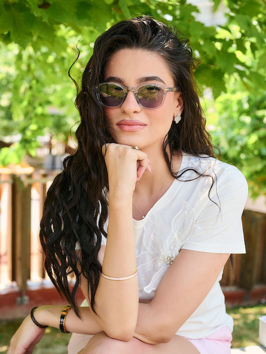 Breeze Women's Sunglasses with Transparent Frame and Transparent Lens GL589