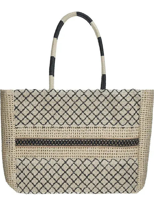 Ble Resort Collection Wicker Beach Bag Ecru