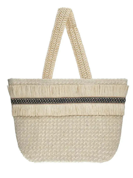 Ble Resort Collection Ψάθινη Τσάντα Θαλάσσης Εκρού