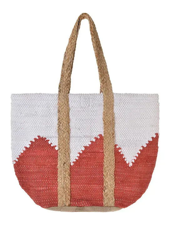 Ble Resort Collection Ψάθινη Τσάντα Θαλάσσης Λευκή