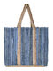 Ble Resort Collection Ψάθινη Τσάντα Θαλάσσης Μπλε