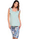 Clio Lingerie Summer Women's Cotton Pyjama Set Green