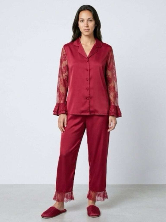 Cootaiya Summer Women's Pyjama Set Burgundy
