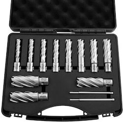 Set 13 Freze Magnetice cu Coada Weldon Adâncime De Tăiere 50,8 Mm Diametru De Tăiere 11,11 Mm-26,98 Mm Oțel De Mare Viteză 11 Burghie 2 Pini Pilot Carcasă Din Plastic Set 13 Freze Magnetice cu Coada Weldon Adâncime De Tăiere 50,8 Mm Diametru De Tăiere 11,11 Mm-26,98 Mm Oțel De Mare Viteză 11 Burghie 2 Pini Pilot Carcasă Din Plastic