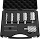 Set 8 Freze de Frezat Magnetice cu Coada Weldon Adâncime de Tăiere 50,8 Mm Diametru de Tăiere 22,22 Mm-50,8 Mm Oțel de Mare Viteză 6 Burghie 2 Pini Pilot Carcasă din Plastic