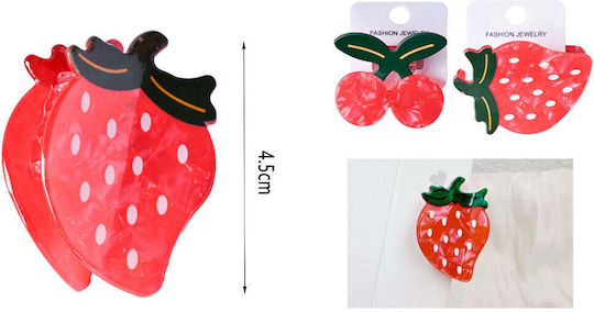 Cherry Or Strawberry Hair Claw Clip 4.5 Cm 1 Piece