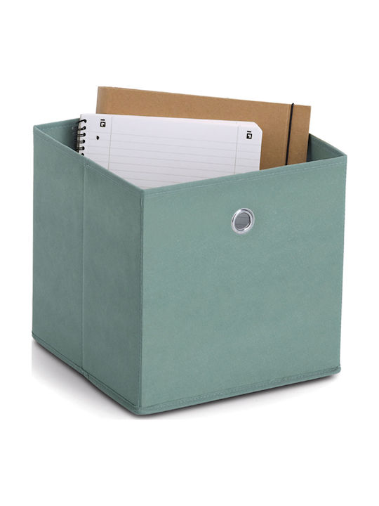 Children's Foldable Storage Box Fabric Green 28x28x28cm