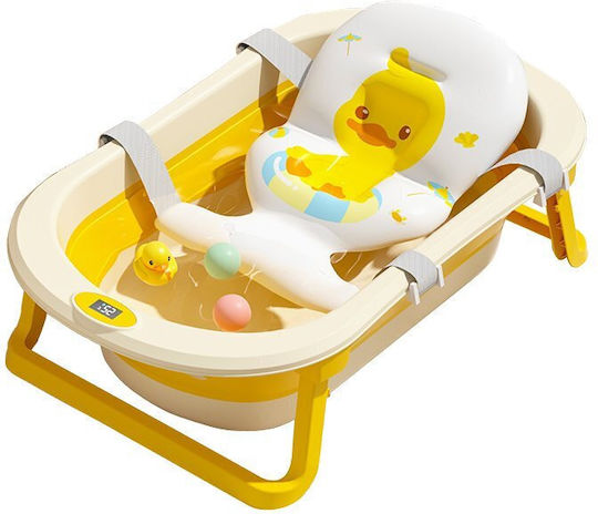 Little Mom Cadă Pliabilă Pentru Bebeluși cu Termometru Galbenă